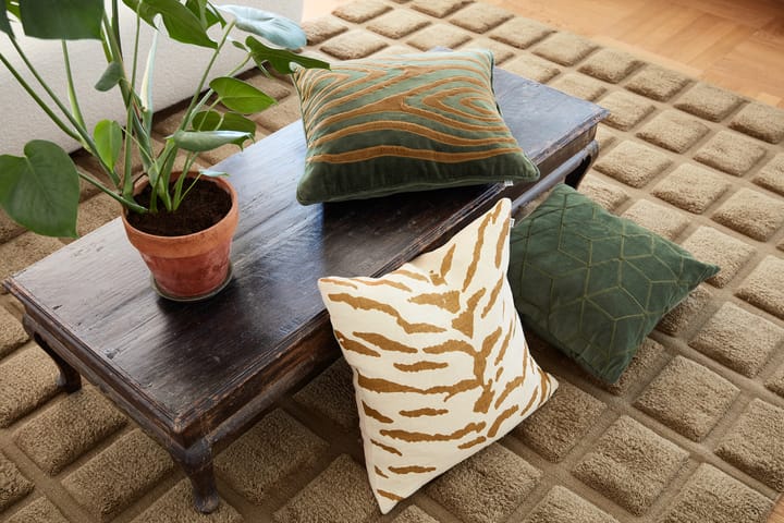 Mita 靠枕套 50x50 cm, Forest 绿色-cognac Chhatwal & Jonsson