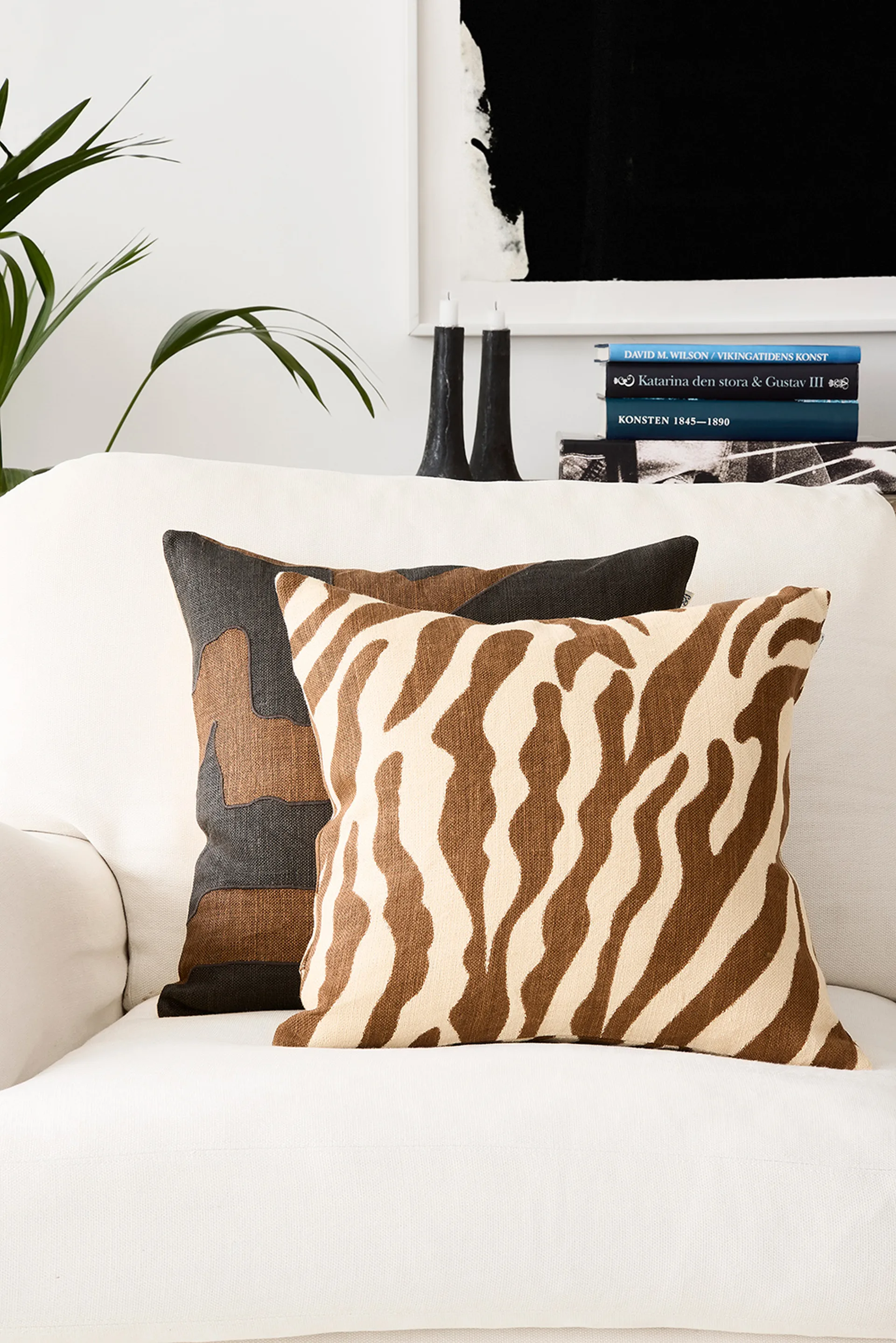 Sikkim 枕头套 50x50 cm, Taupe-Dark Brown Chhatwal & Jonsson