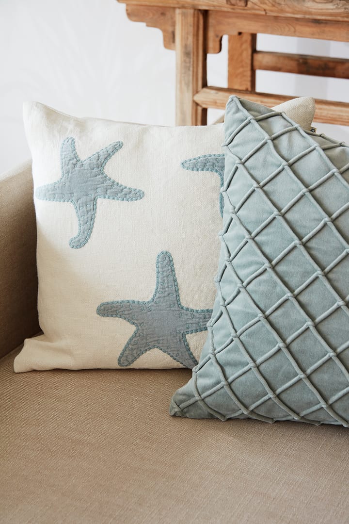 Star Fish 枕头��套 50x50 cm, Off 白色-aqua Chhatwal & Jonsson