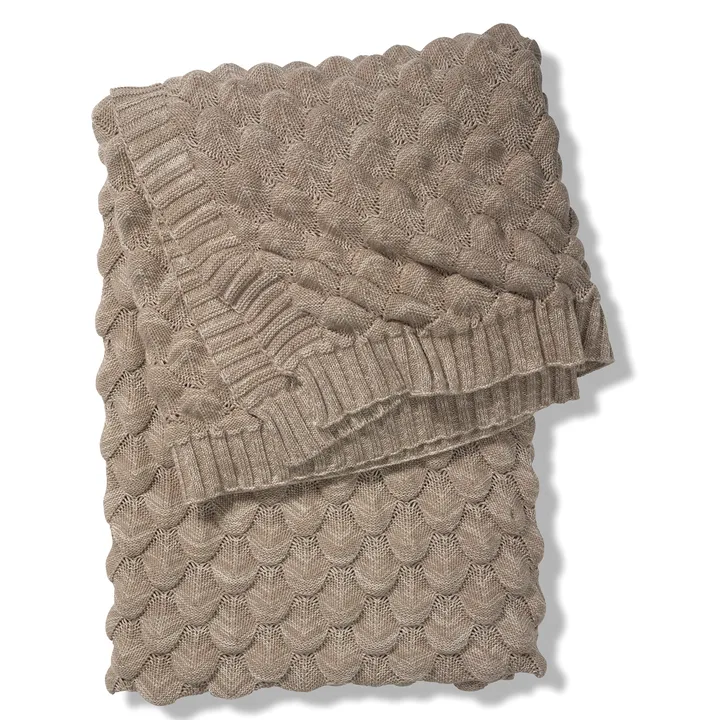 经典系列格纹鱼鳞纹盖毯 130×170cm - Simply 灰褐色（Taupe） - Classic Collection