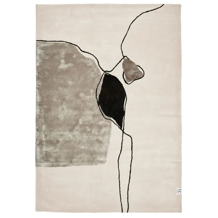 抽象地毯170x230cm - 象牙白 - Classic Collection