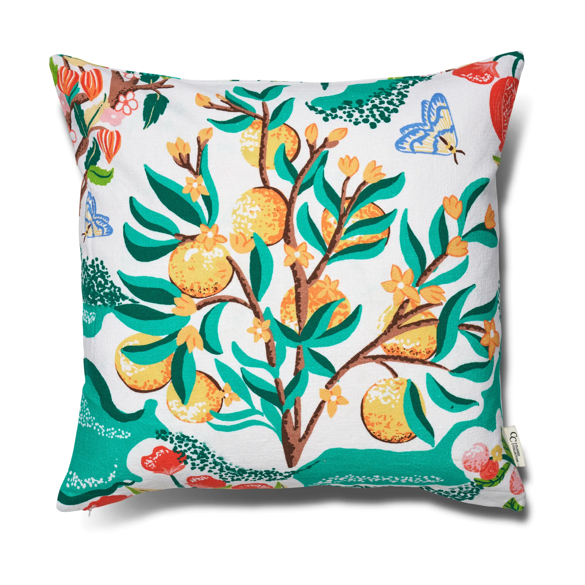 植物橙色靠垫套50x50cm, 白色 Classic Collection