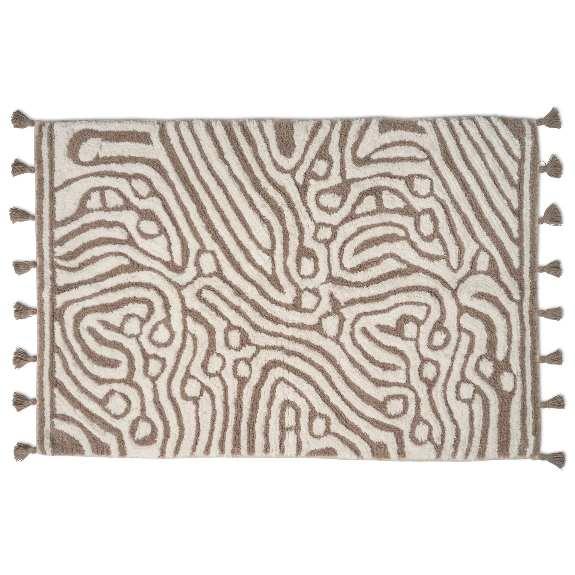 Maze 浴室地垫60x90 cm, Simply 灰褐色（Taupe）-白色 Classic Collection
