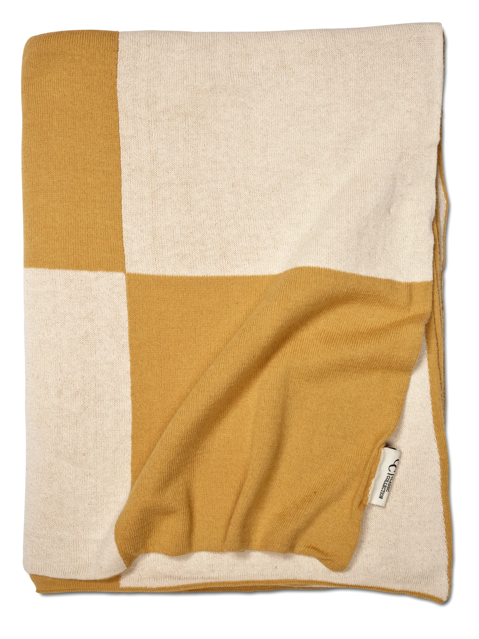 Square 毯子 130x170 cm, 黄色 Classic Collection