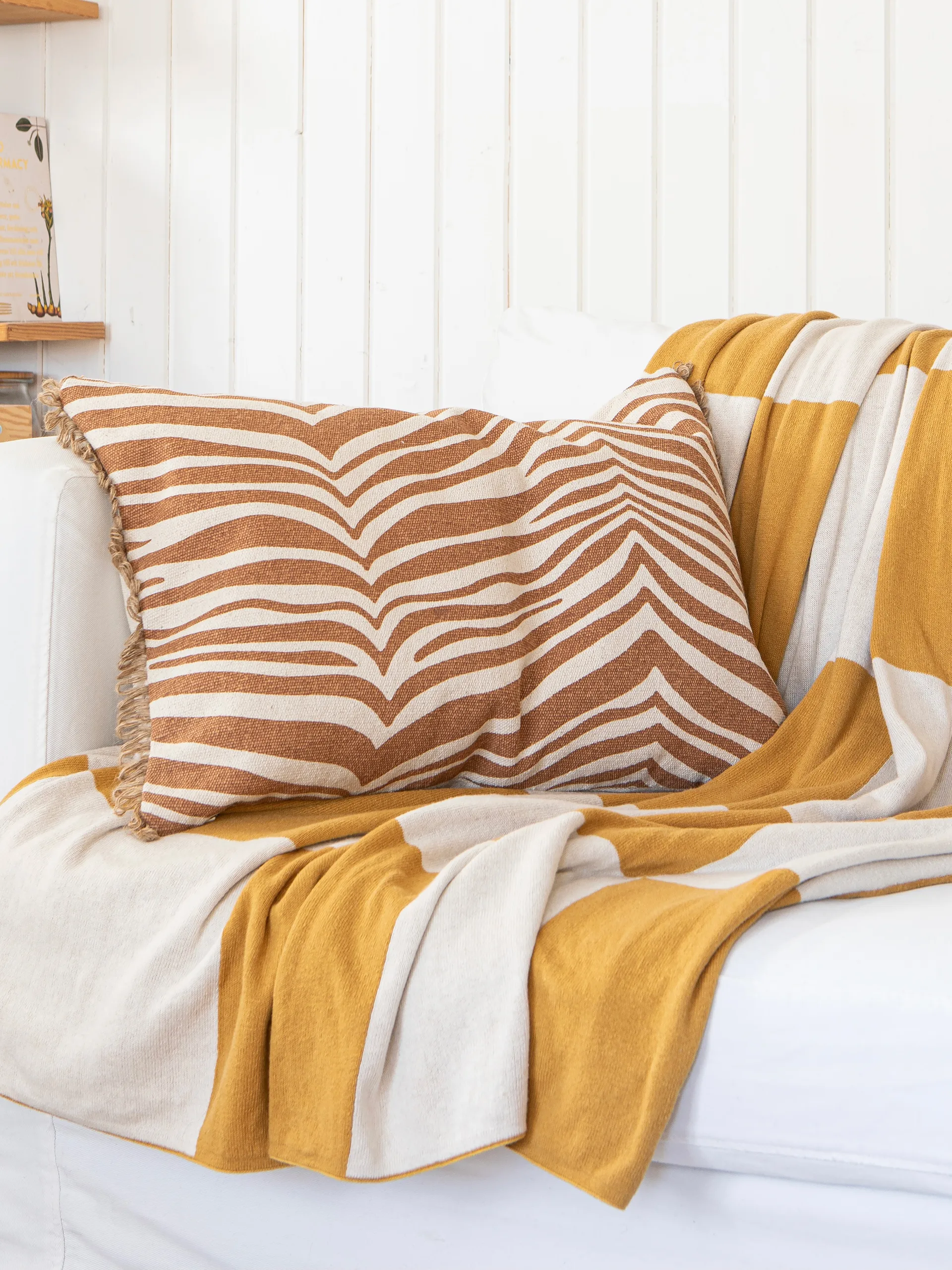 Square 毯子 130x170 cm, 黄色 Classic Collection