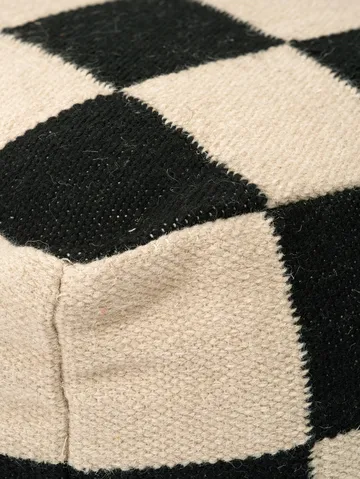 Square 坐垫凳 50x50 cm - 黑色-原色/自然色 - Classic Collection