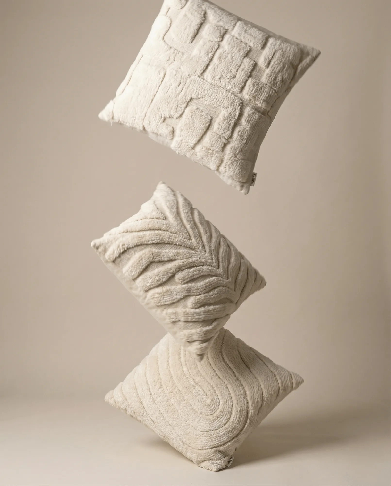 Zebra Tuft 抱枕套, 米白色，50x50cm Classic Collection