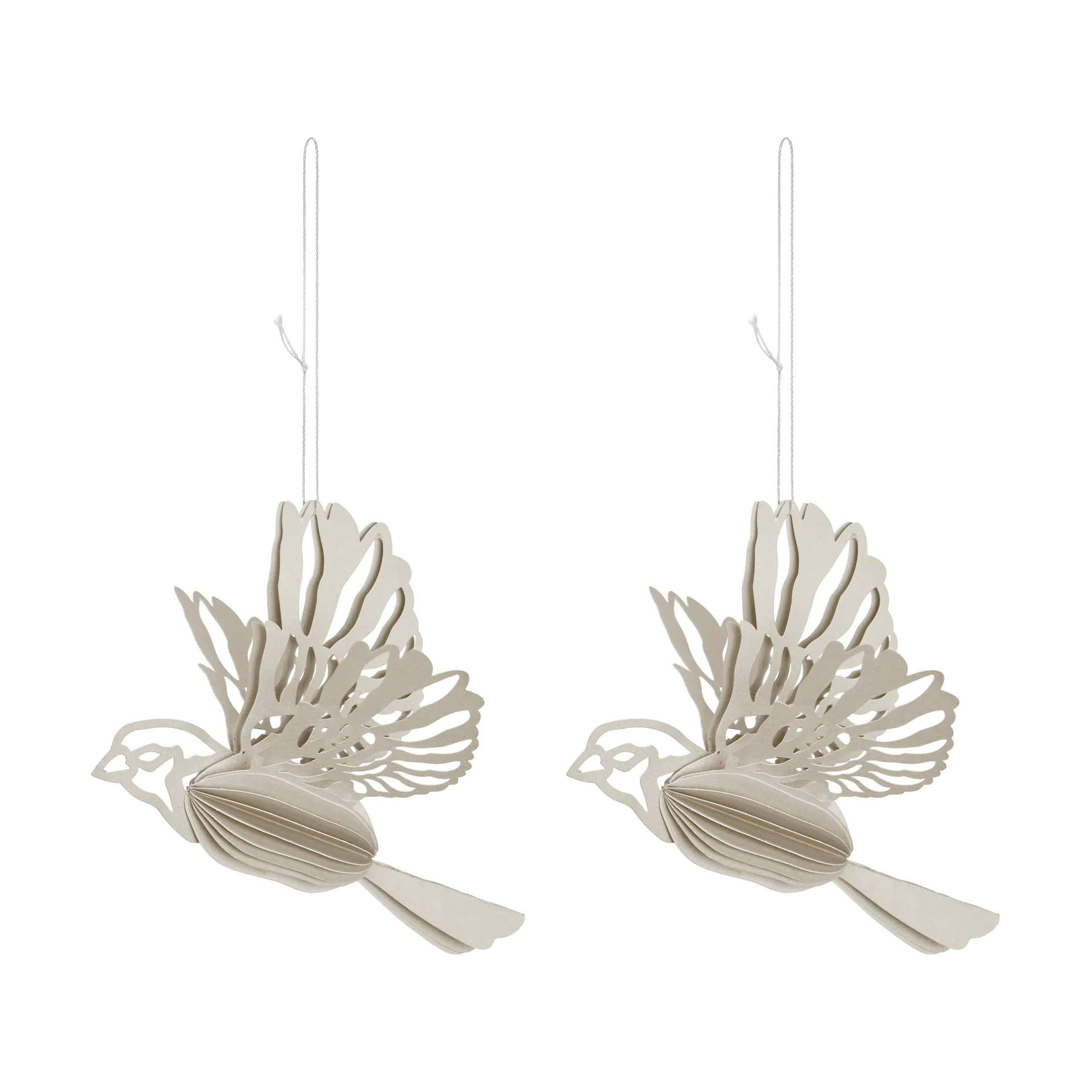 悬挂纸鸟装饰 2件装, 沙色 Cooee Design