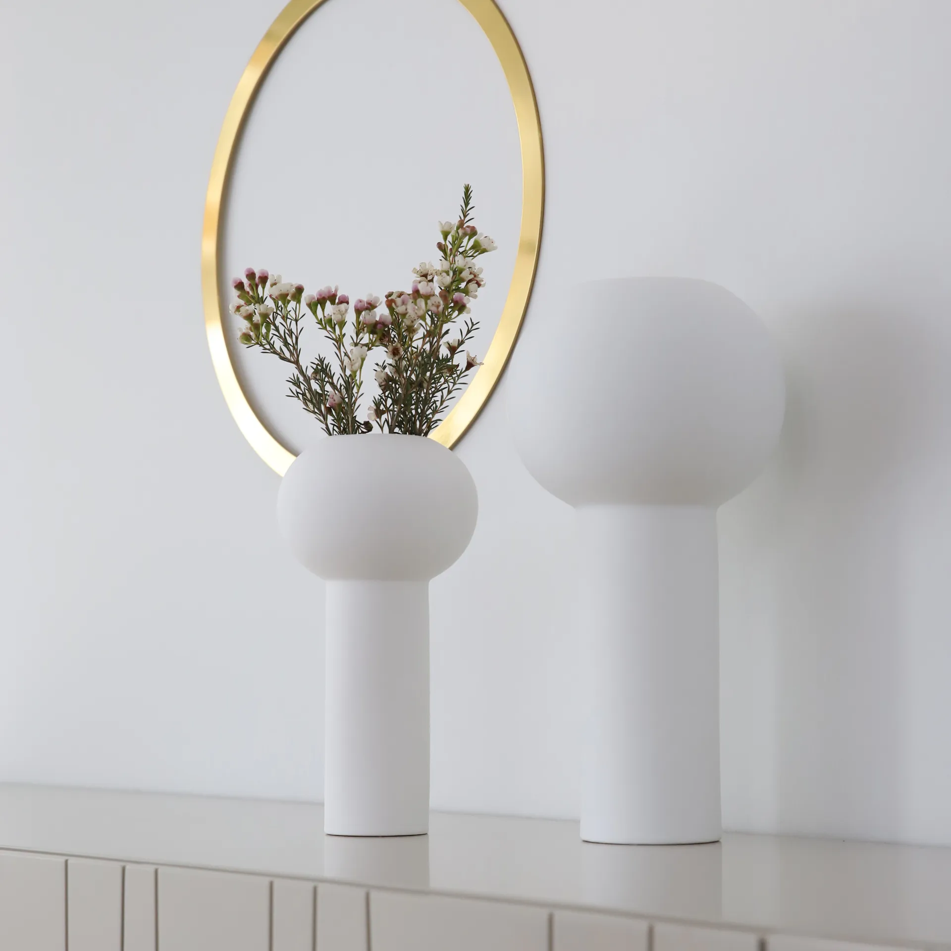 柱形花瓶 24cm, 白色 Cooee Design