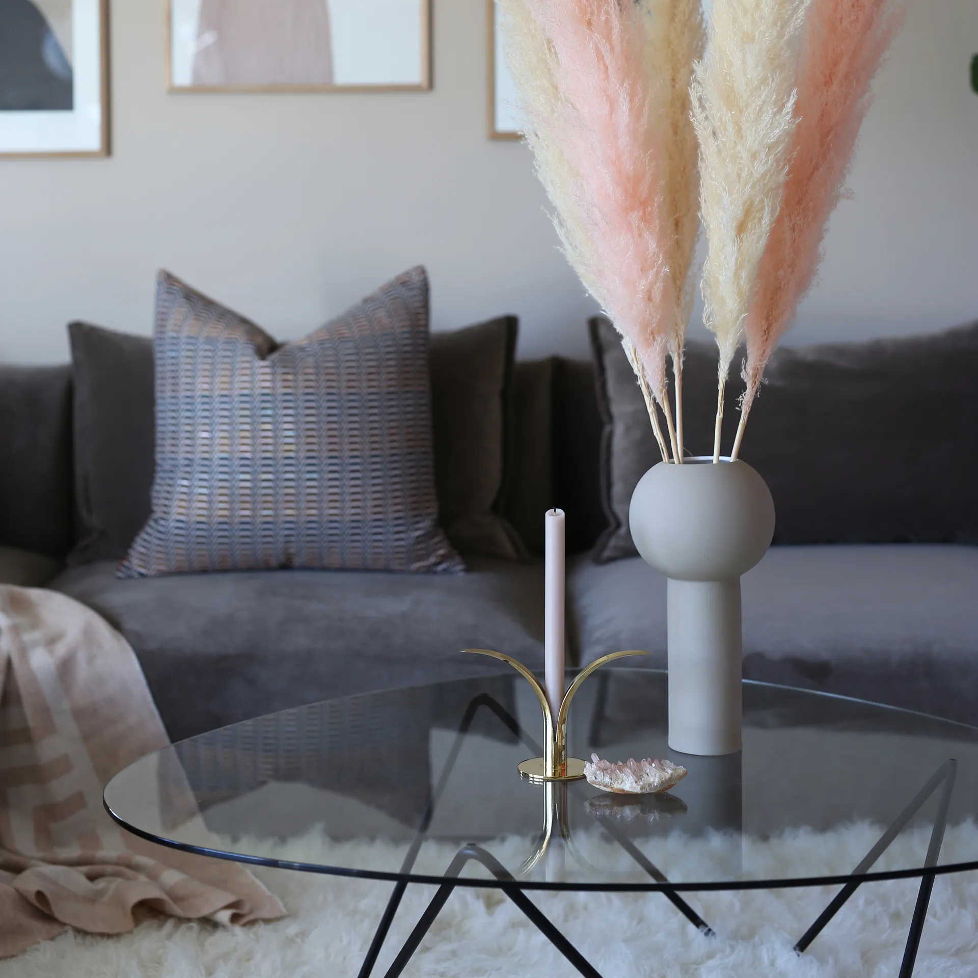 32cm立柱式花瓶, 灰色 Cooee Design