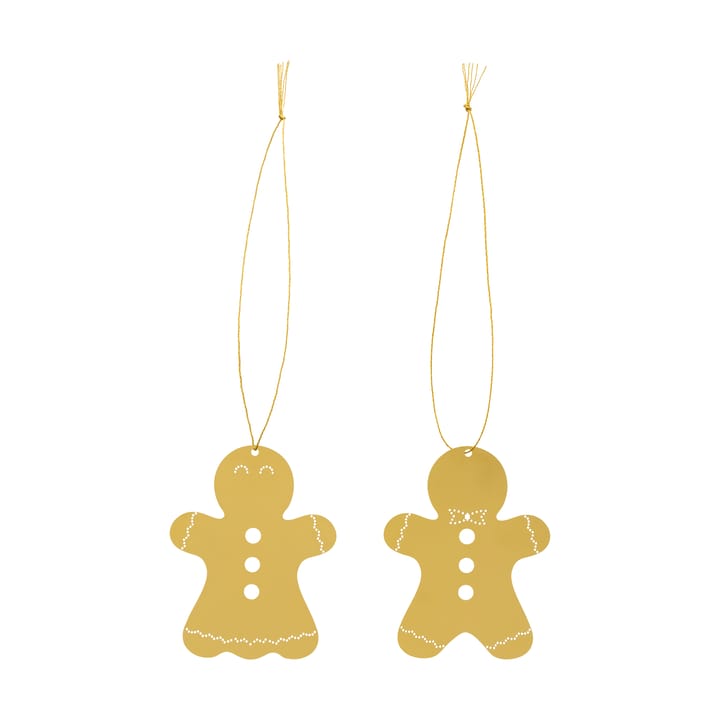 Christmas deco gingerbread 6 cm - 黄铜 - Cooee Design