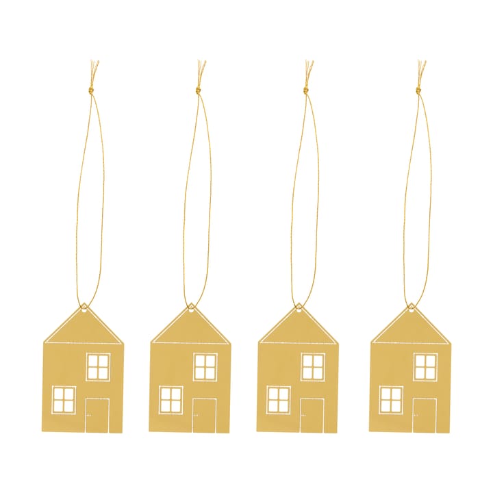 Christmas deco Town house 6 cm - 黄铜 - Cooee Design