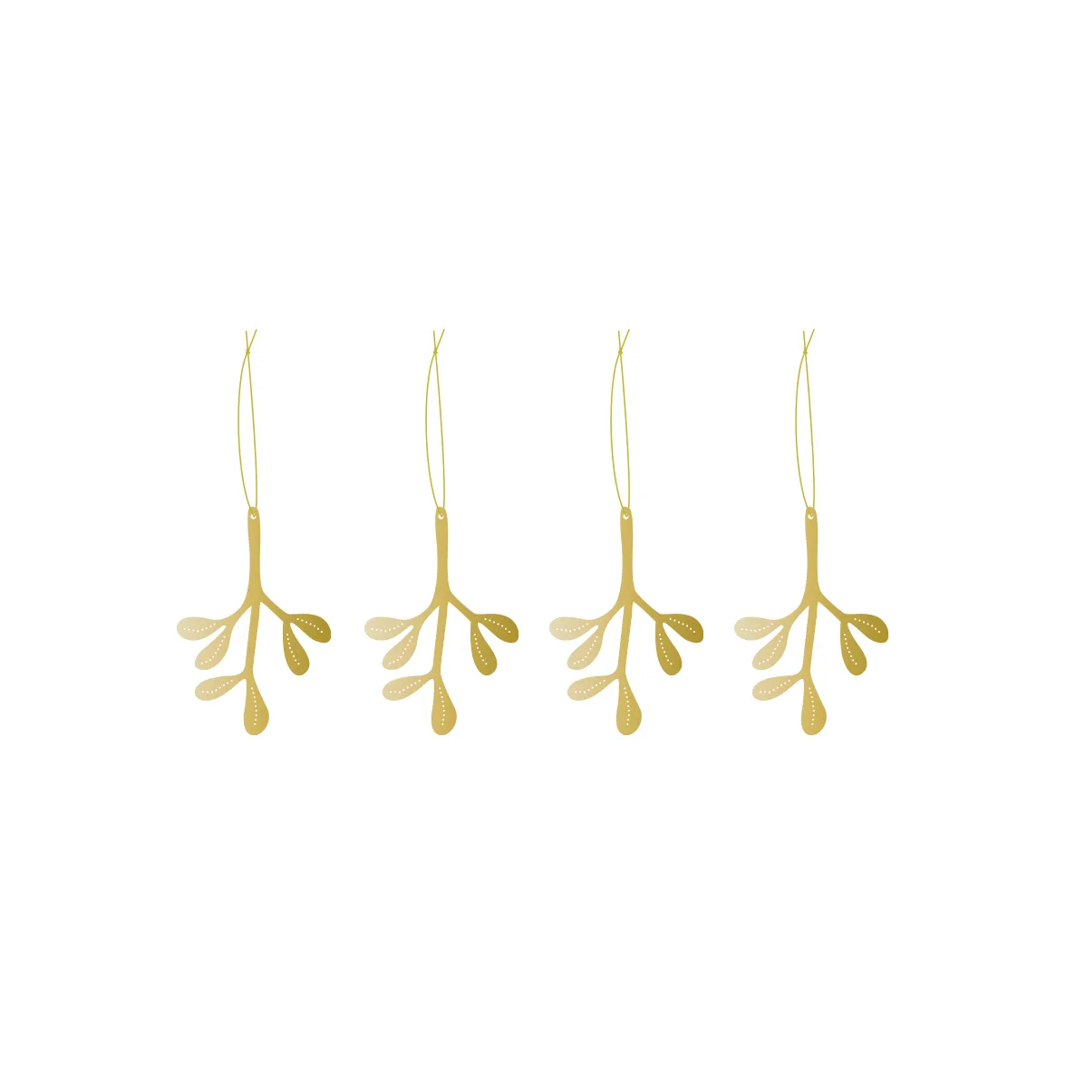 Cooee bauble brass 四件套装, Mistletoe Cooee Design