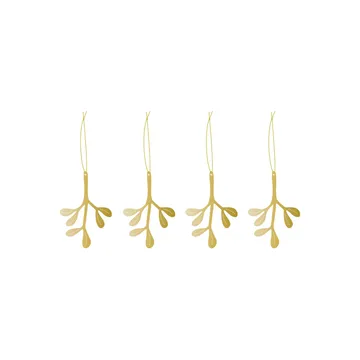 Cooee bauble brass 四件套装 - Mistletoe - Cooee Design