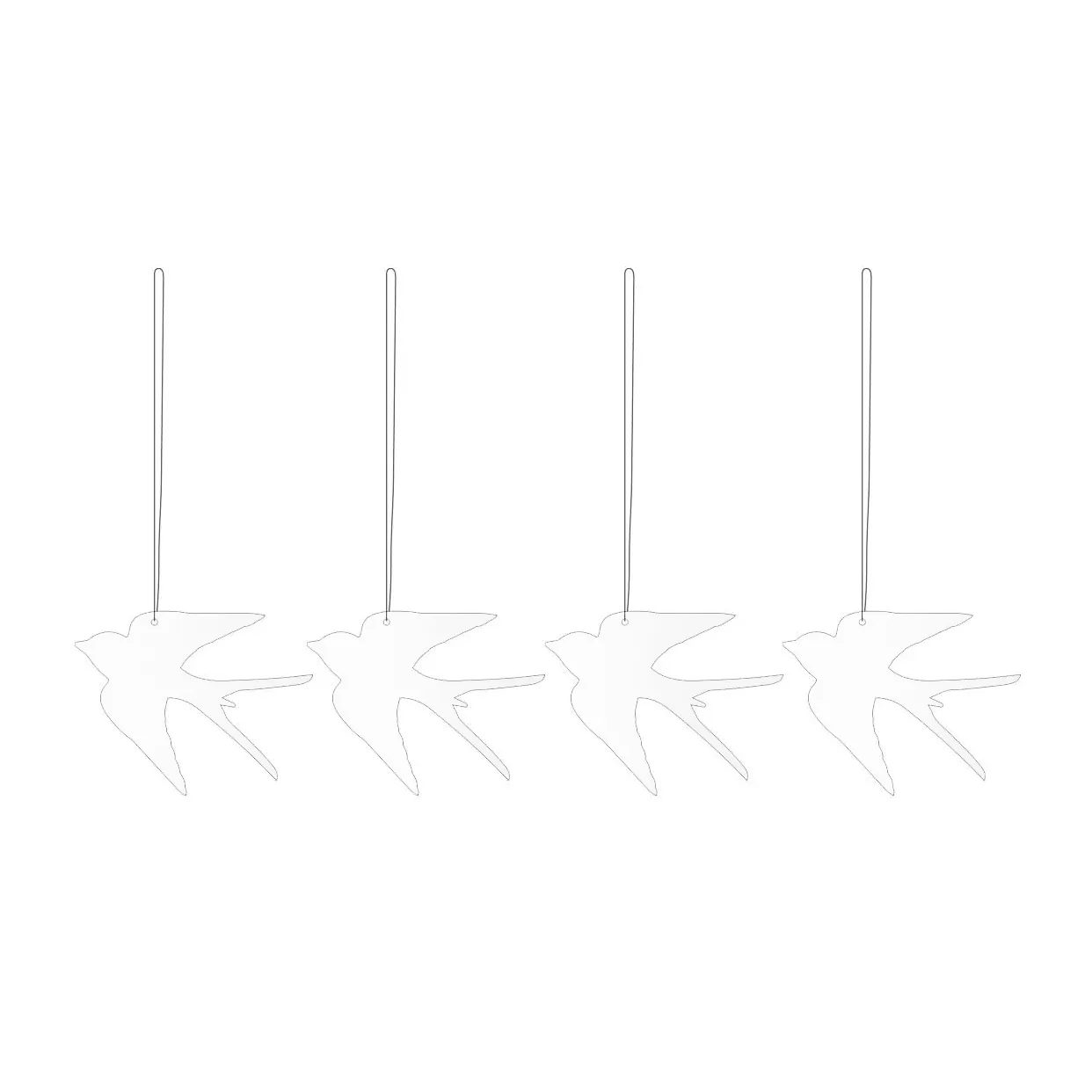 Easter Deco bird 复活节装饰 四件套装, 白色 Cooee Design