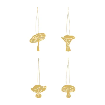 Fungi 悬挂装饰 4件 - 黄铜 - Cooee Design