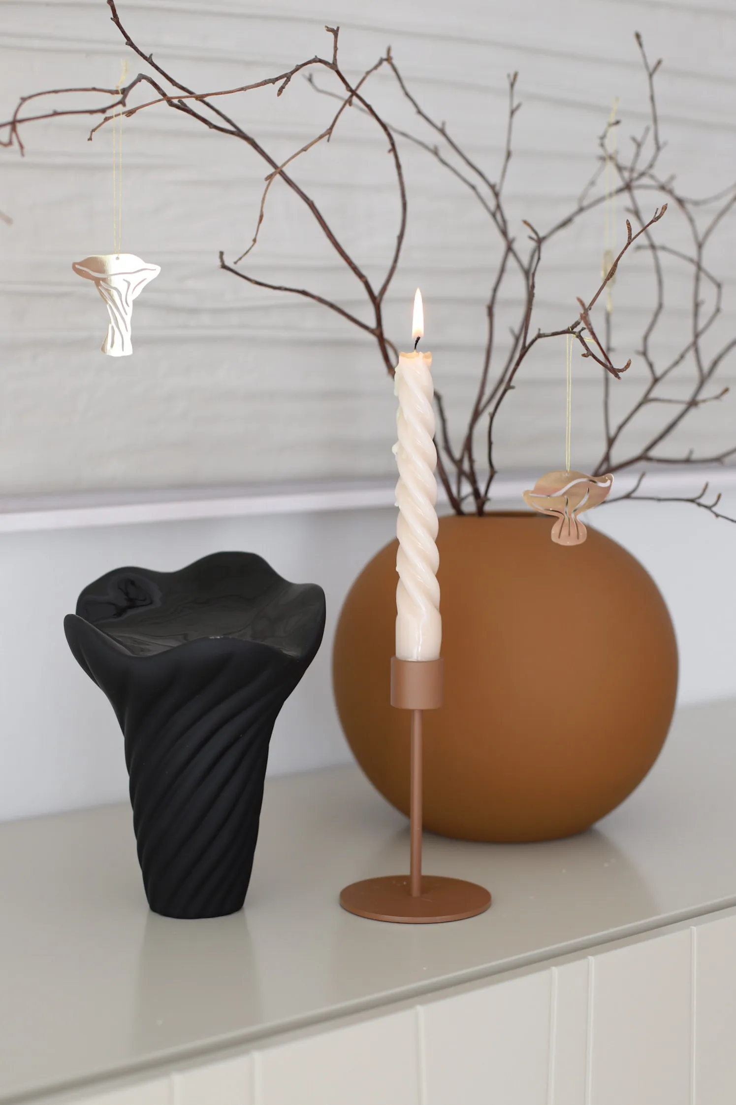 Fungi 悬挂装饰 4件, 黄铜 Cooee Design