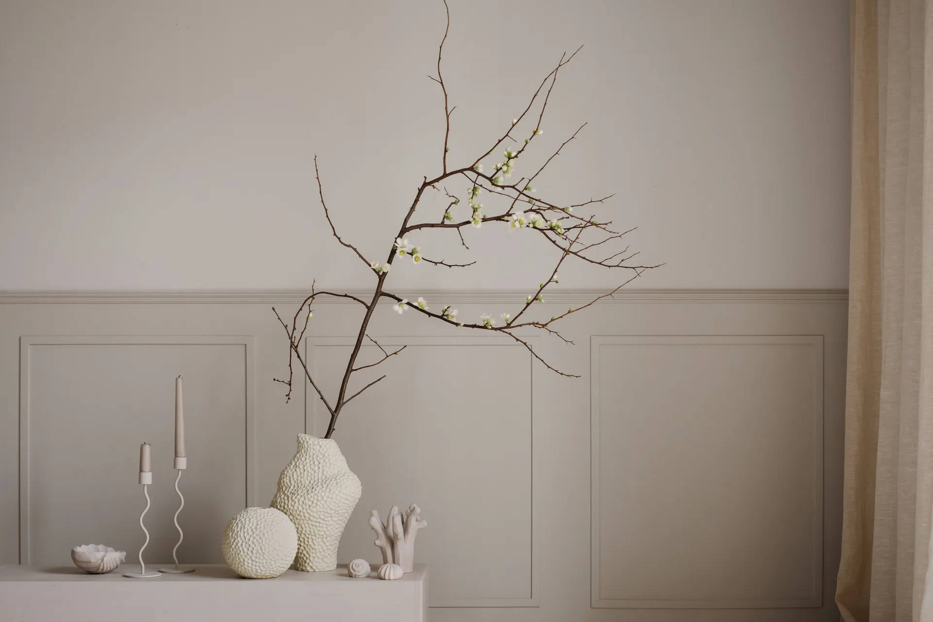 Kaia 花瓶 15cm, 亚麻色 Cooee Design