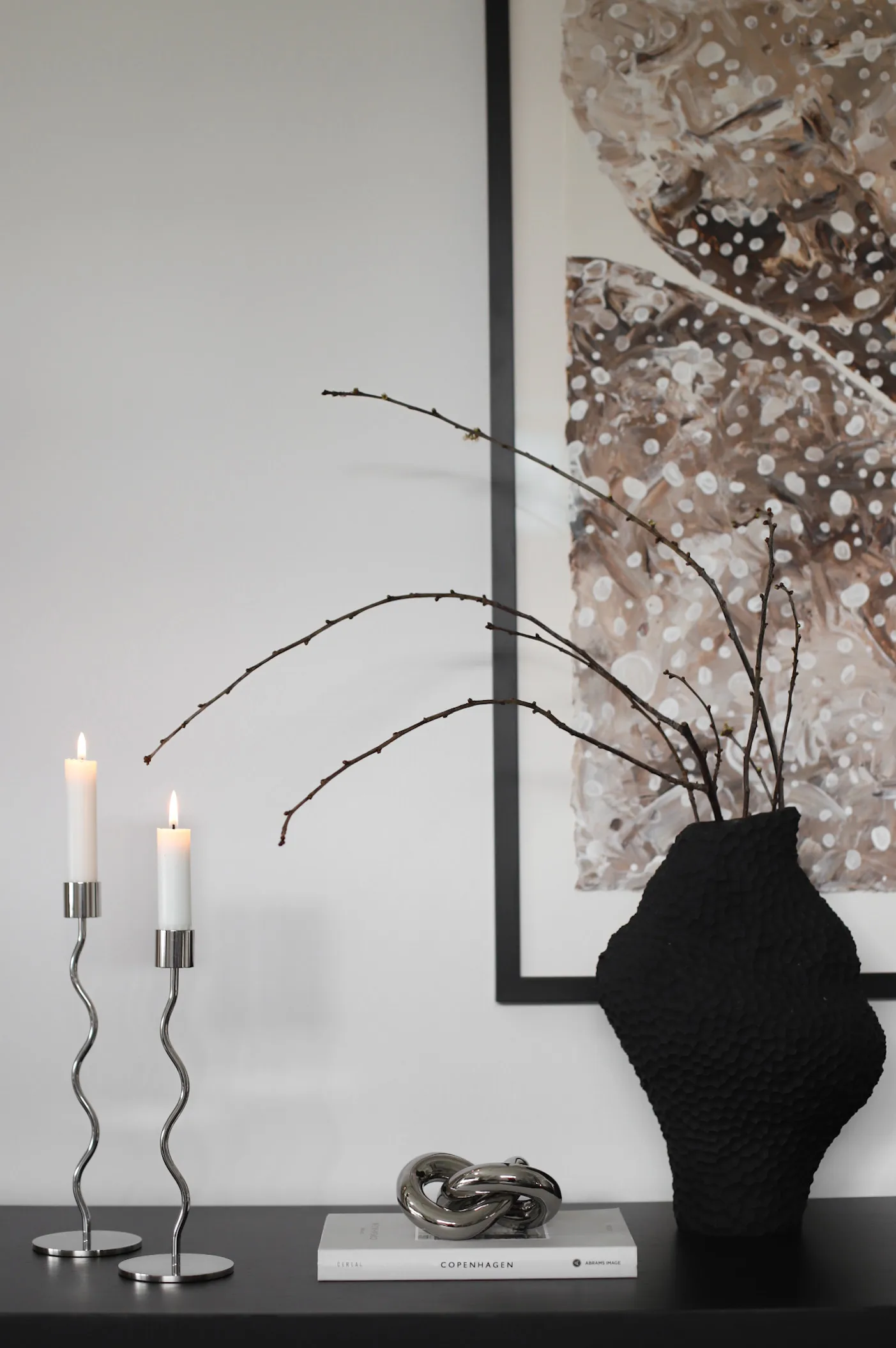 Knot Table 小号装饰摆件, 浅银色 Cooee Design