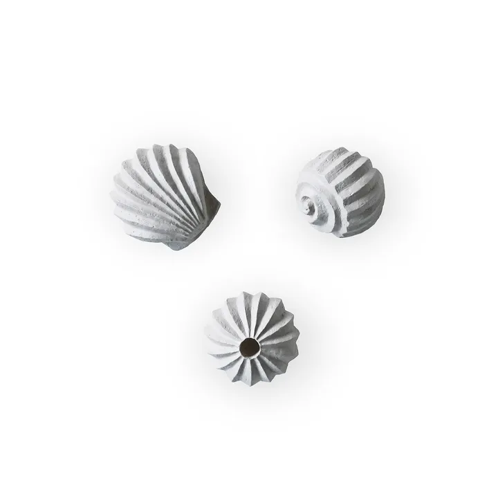 The Genesis Shells 雕塑3件装 - 石灰岩色 - Cooee Design