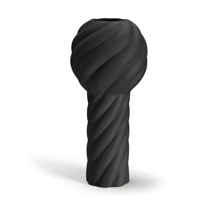 Twist 柱形花瓶34cm - 黑色 - Cooee Design