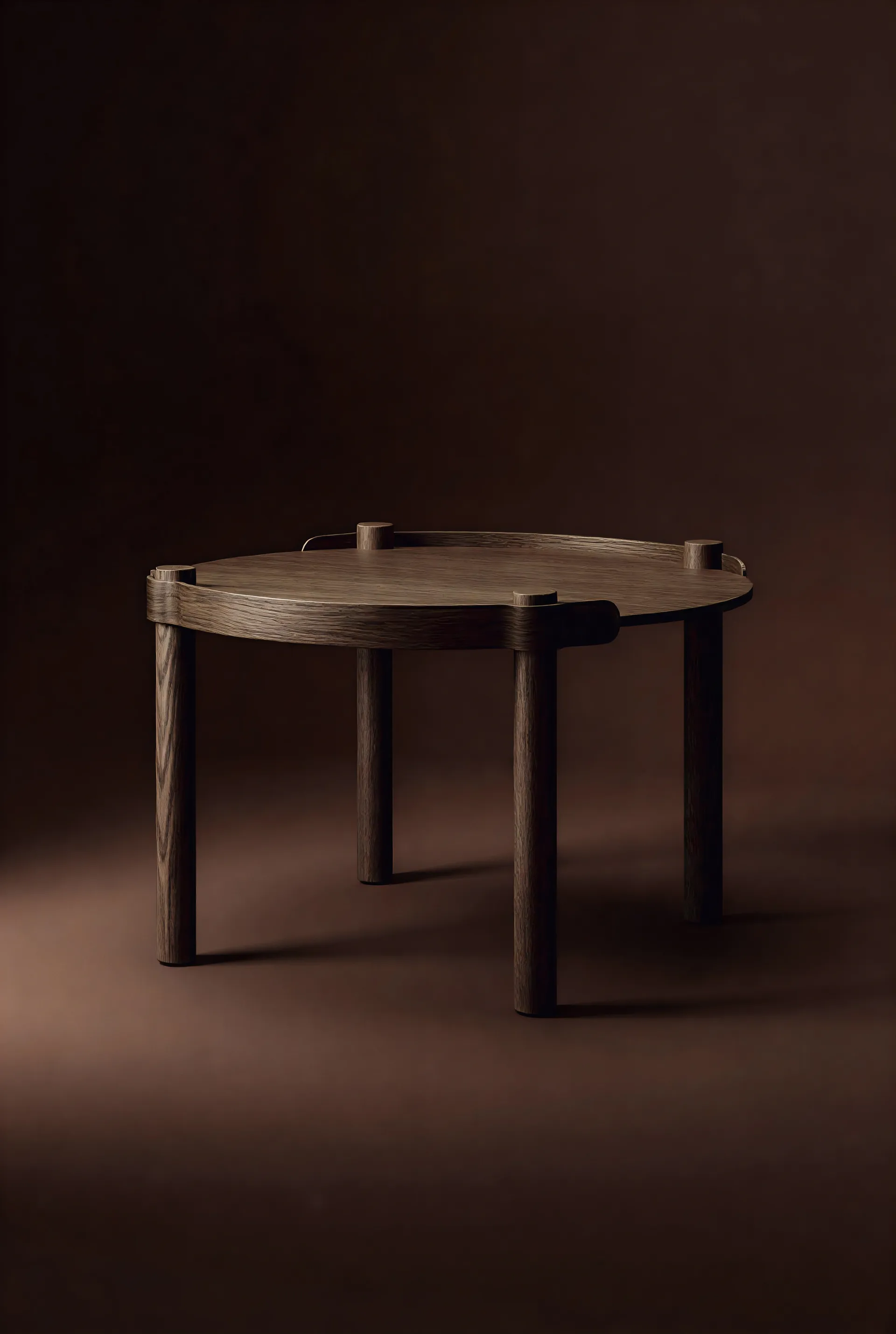 Woody 木质 桌子 Ø80cm, 深色染色橡木 Cooee Design