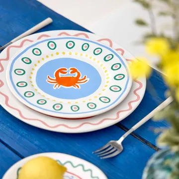 Summer Bliss陶瓷小餐盘 - 螃蟹图案_直径22cm - Costa Nova