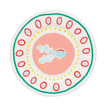 Summer Bliss陶瓷小餐盘 - 孔雀鱼图案_直径22cm - Costa Nova