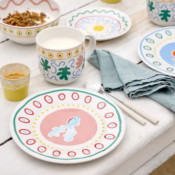 Summer Bliss陶瓷小餐盘 - 孔雀鱼图案_直径22cm - Costa Nova
