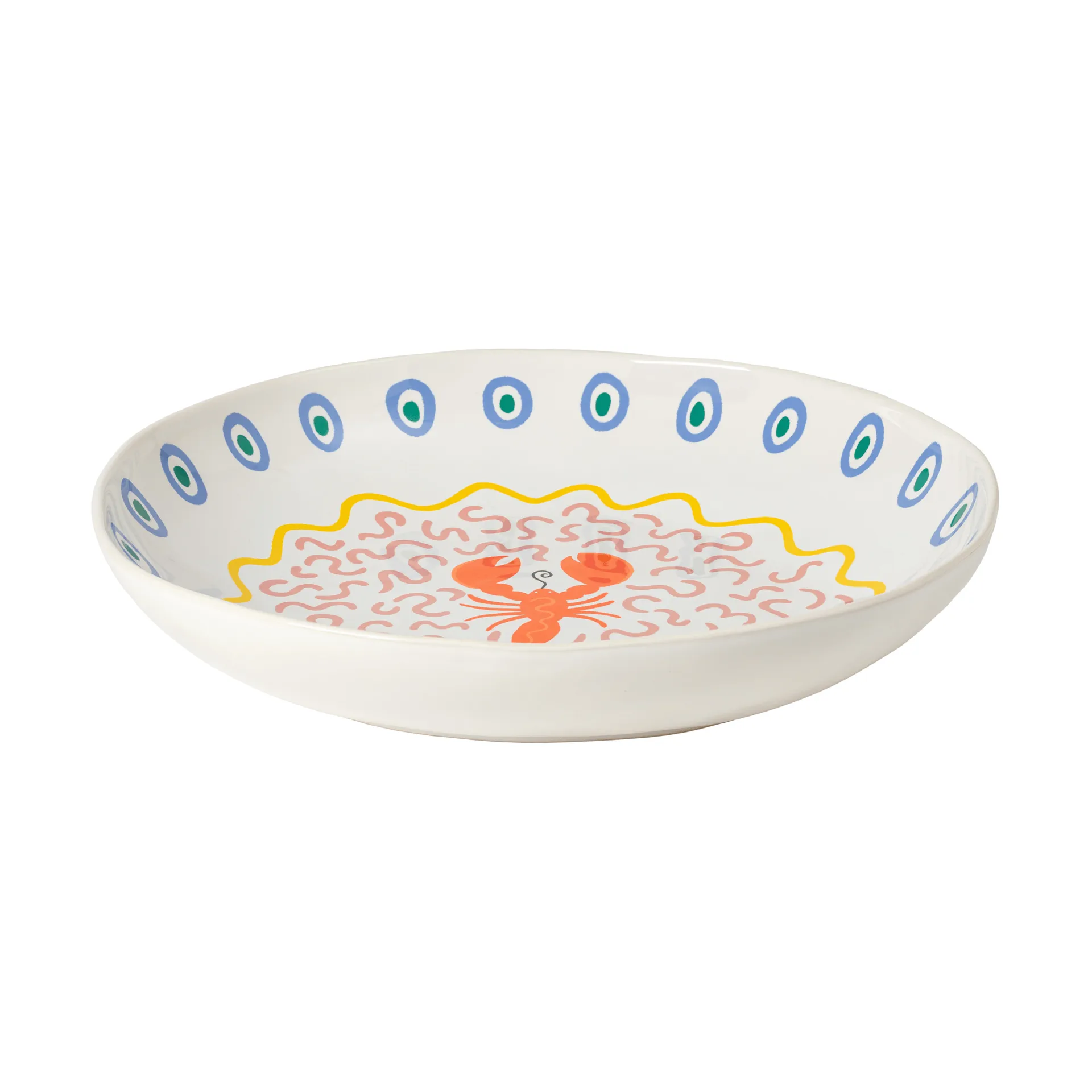 Summer Bliss陶瓷分餐碗大碗, 龙虾图案_直径36cm Costa Nova