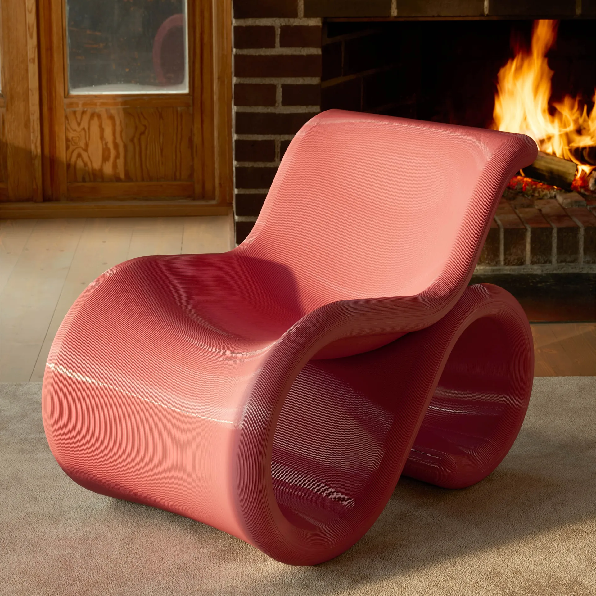 Éclair 闪电 休闲躺椅, 泡泡糖粉 Crème Atelier