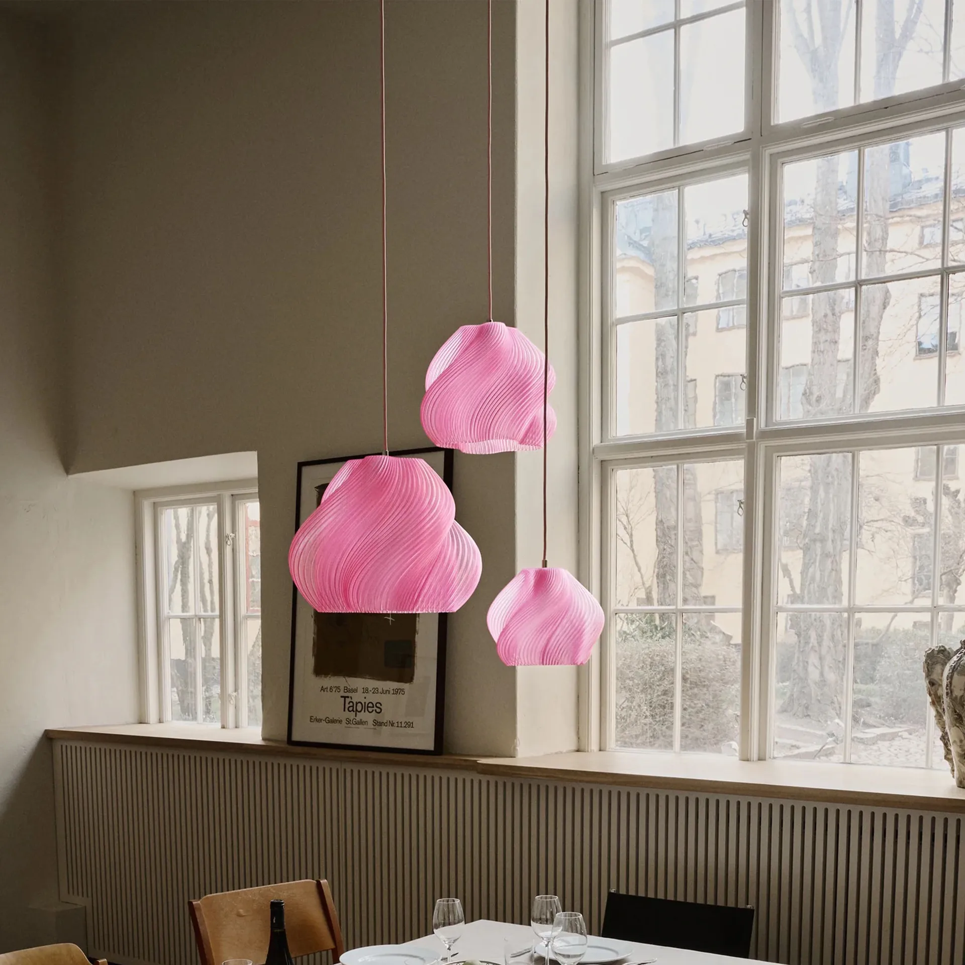 Soft Serve 吊灯, 玫瑰冰糕色_铬色_01款_20 cm Crème Atelier