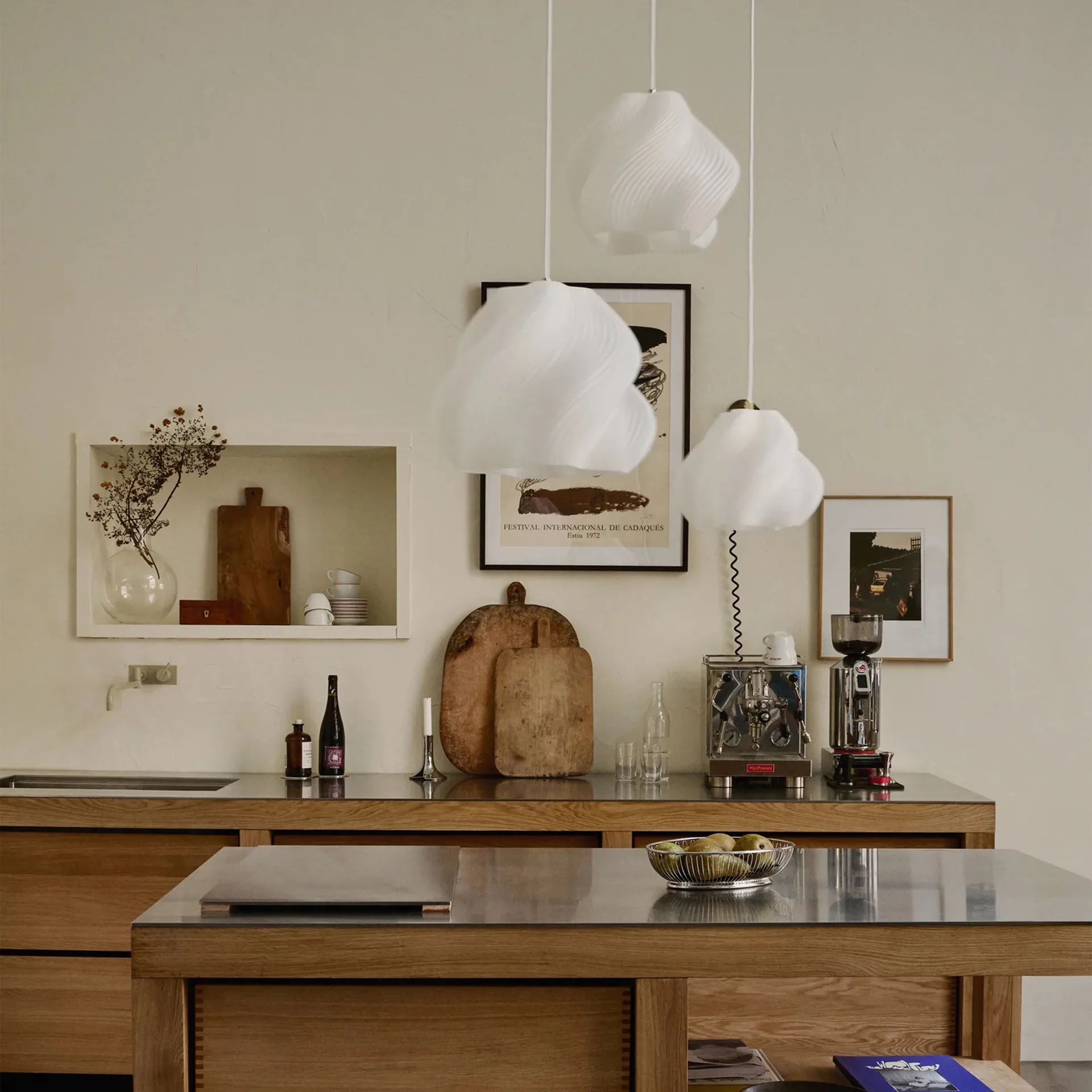 Soft Serve吊坠, 白黄铜,01,20cm Crème Atelier