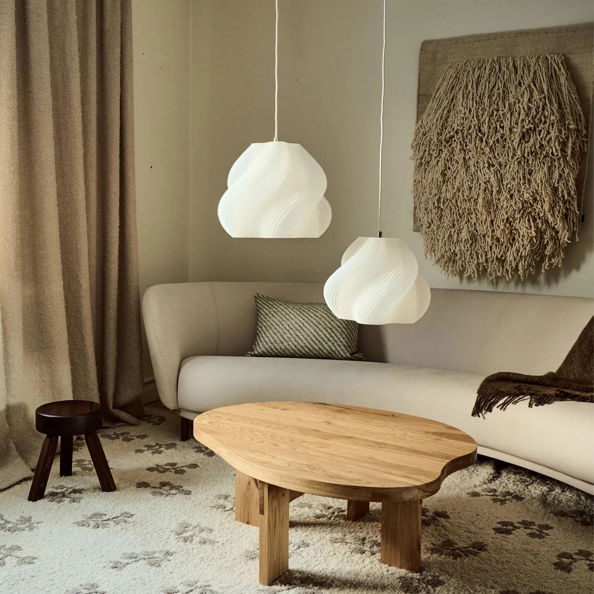 Soft Serve吊坠, 白铬色,02,25cm Crème Atelier