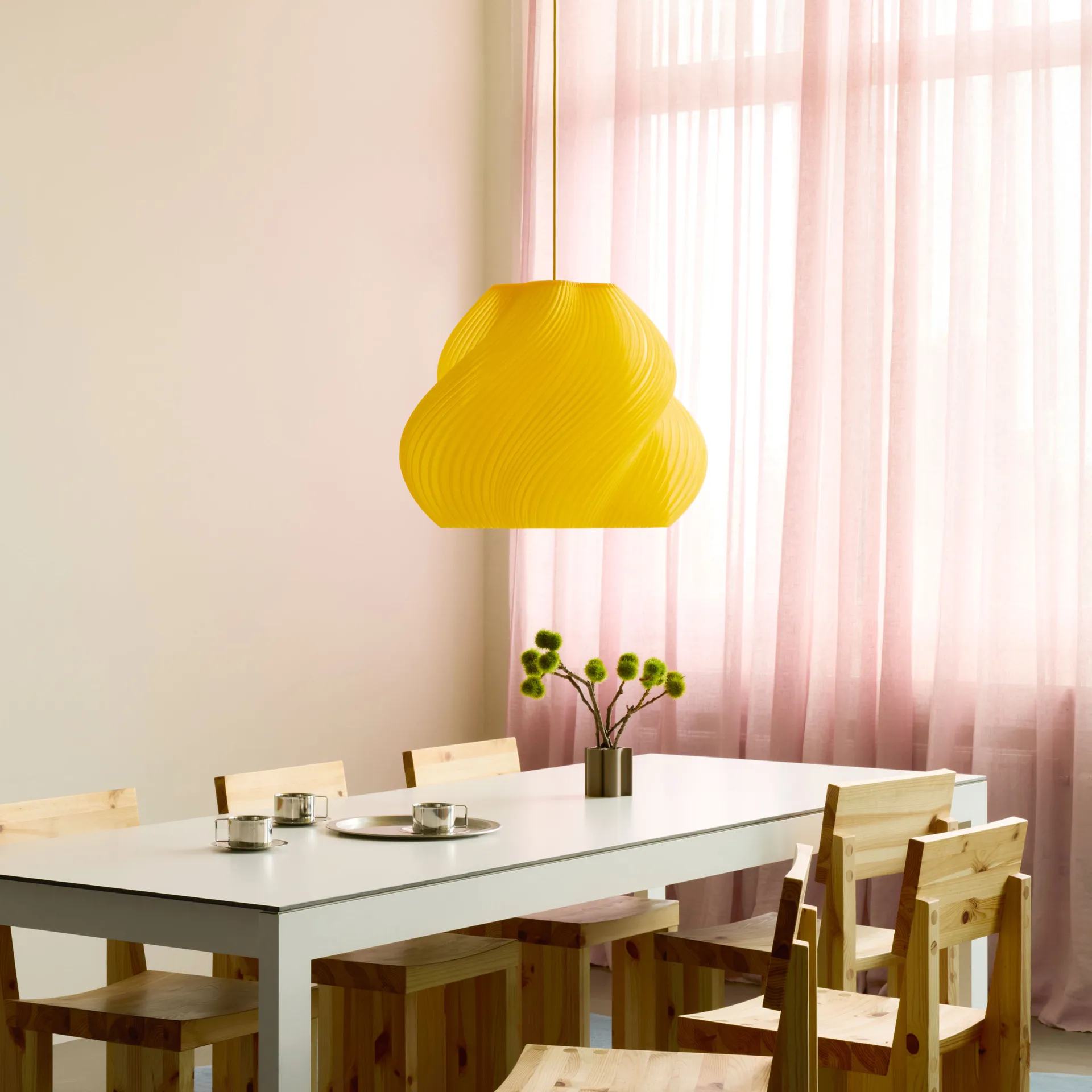 Soft Serve 吊灯, 柠檬酒冰糕款_铬色_Mega款_60cm Crème Atelier