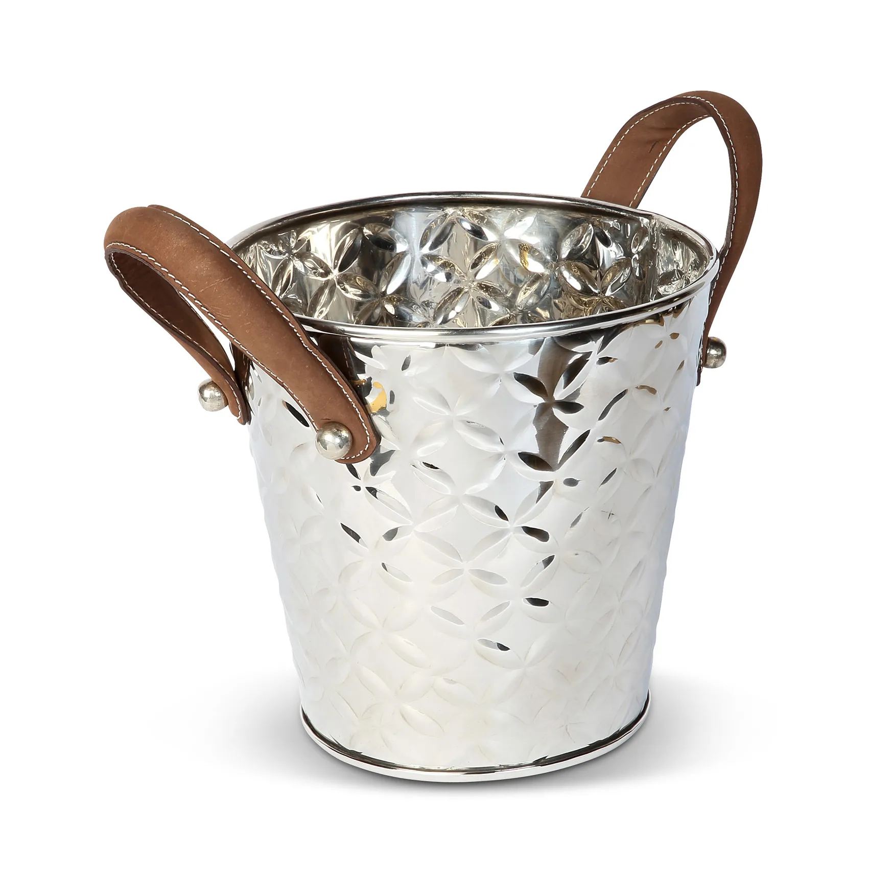 French Fleur 香槟红酒冰桶/冷酒器 (带皮革把手), 不锈钢 Culinary Concepts