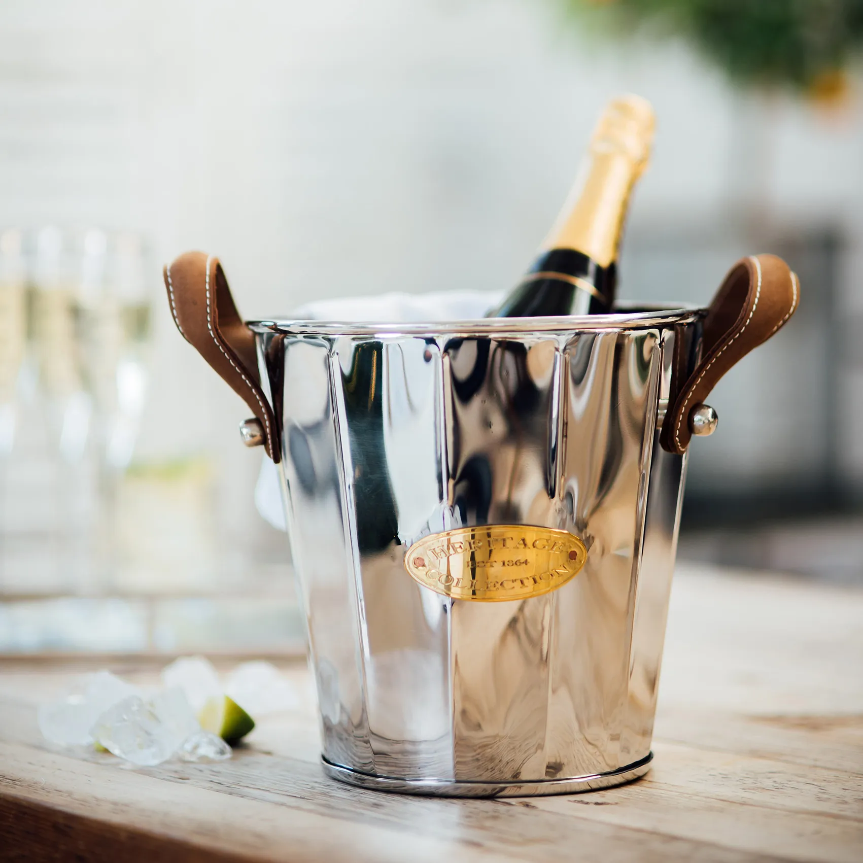 Heritage 香槟红酒冰桶/冷酒器 (带皮革把手), 23 cm Culinary Concepts