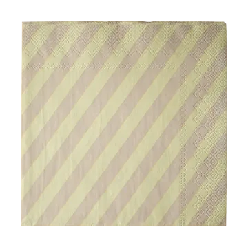 条纹纸巾33x33cm 20件装 - 黄色 - DBKD