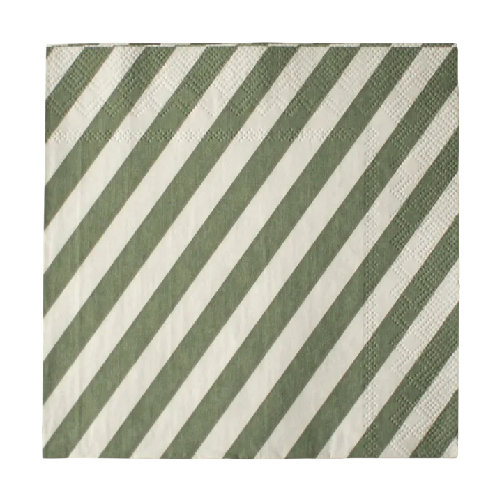 条纹纸巾33x33cm 20件装 - 绿色 - DBKD