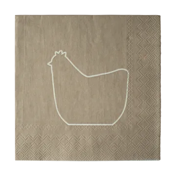 快乐母鸡纸巾33x33cm 20件装 - 棕色 - DBKD