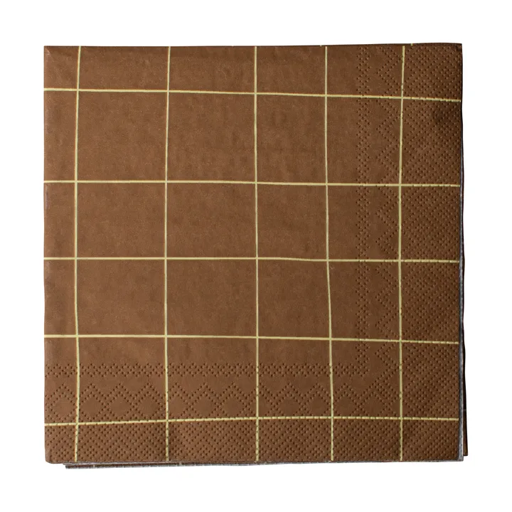 方形纸巾33x33cm 20件装 - 棕色 - DBKD