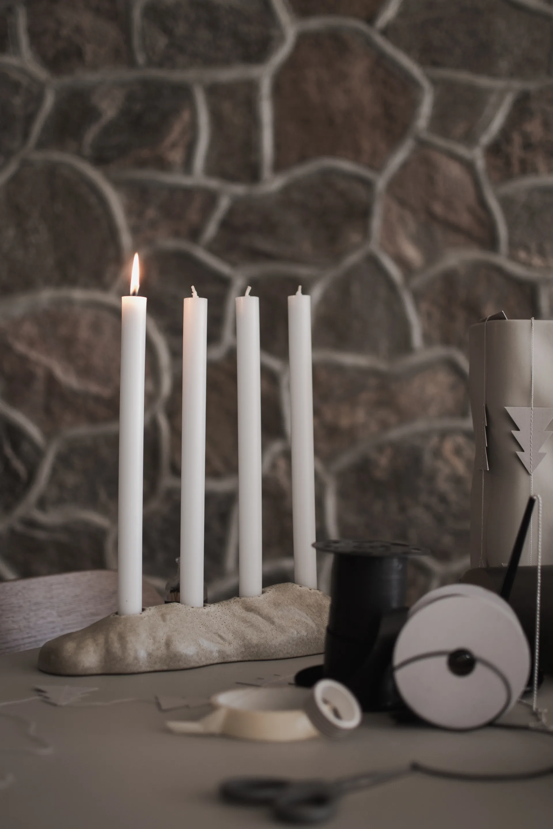 Base advent 烛台, 米色 DBKD