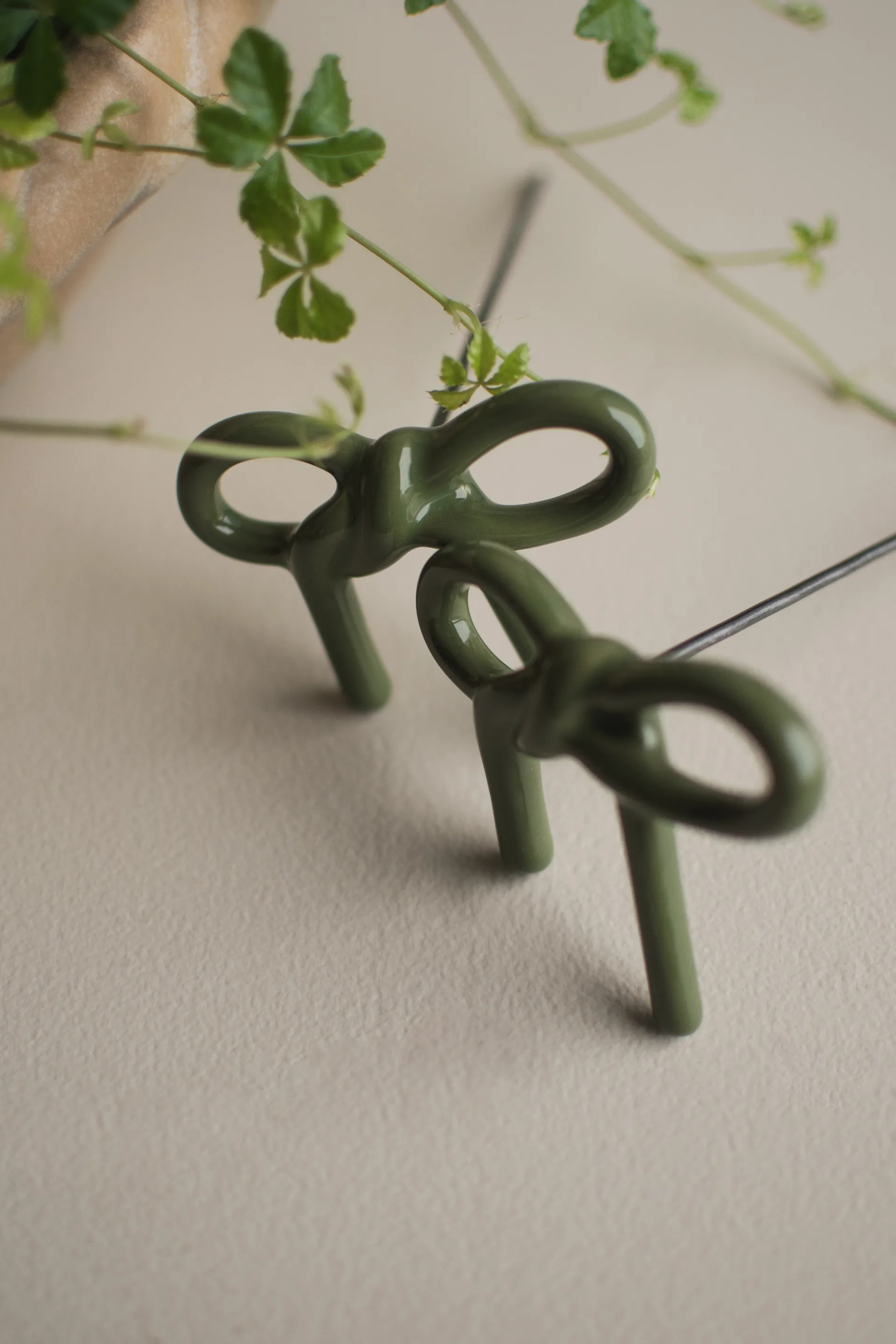 Bow floral 装饰, Shiny 绿色 DBKD