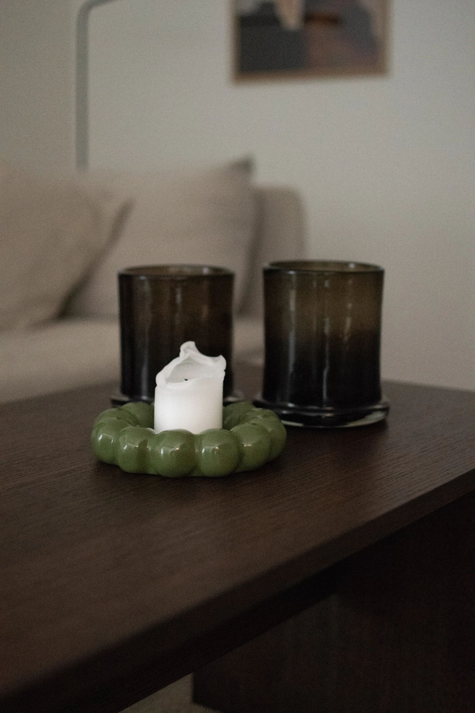 Bright 蜡烛 托盘 Ø17 cm, Shiny 绿色 DBKD