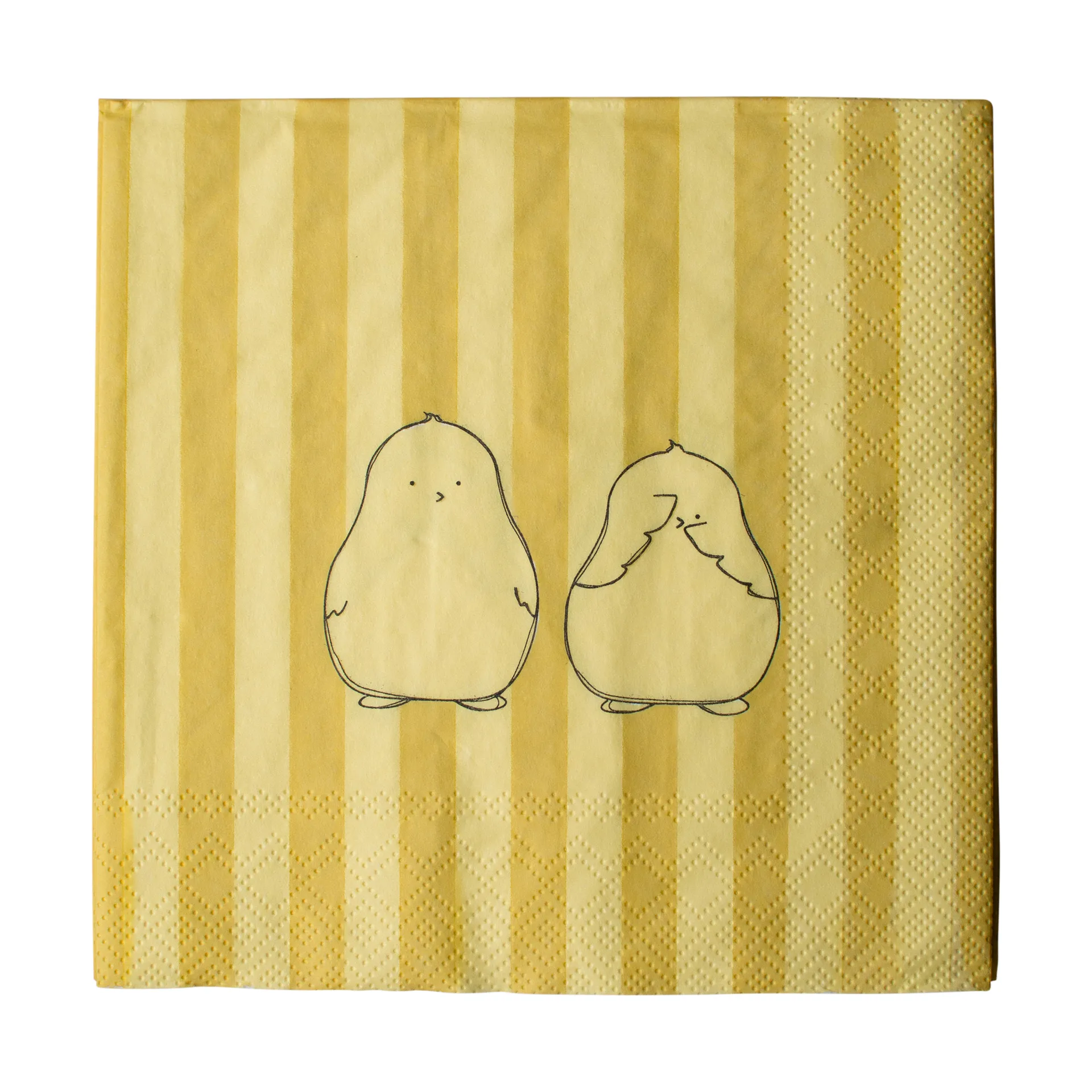 Chubby chicken stripe paper napkins 20件装, 奶油色, 33x33 cm DBKD