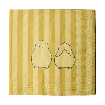 Chubby chicken stripe paper napkins 20件装 - 奶油色, 33x33 cm - DBKD