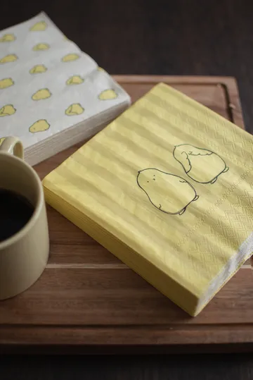 Chubby chicken stripe paper napkins 20件装 - 奶油色, 33x33 cm - DBKD