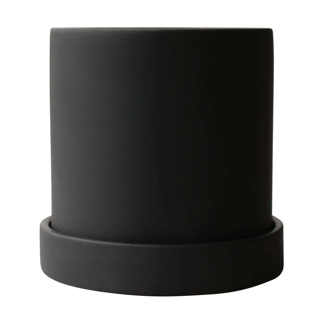 Grow pot Ø10 cm with 碟子, Sandy 黑色 DBKD