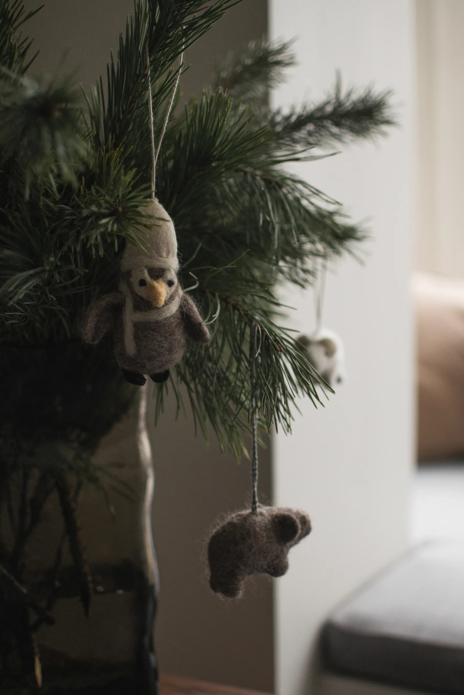 Hanging penguin 装饰 衣架/架子, 米色-白色 DBKD