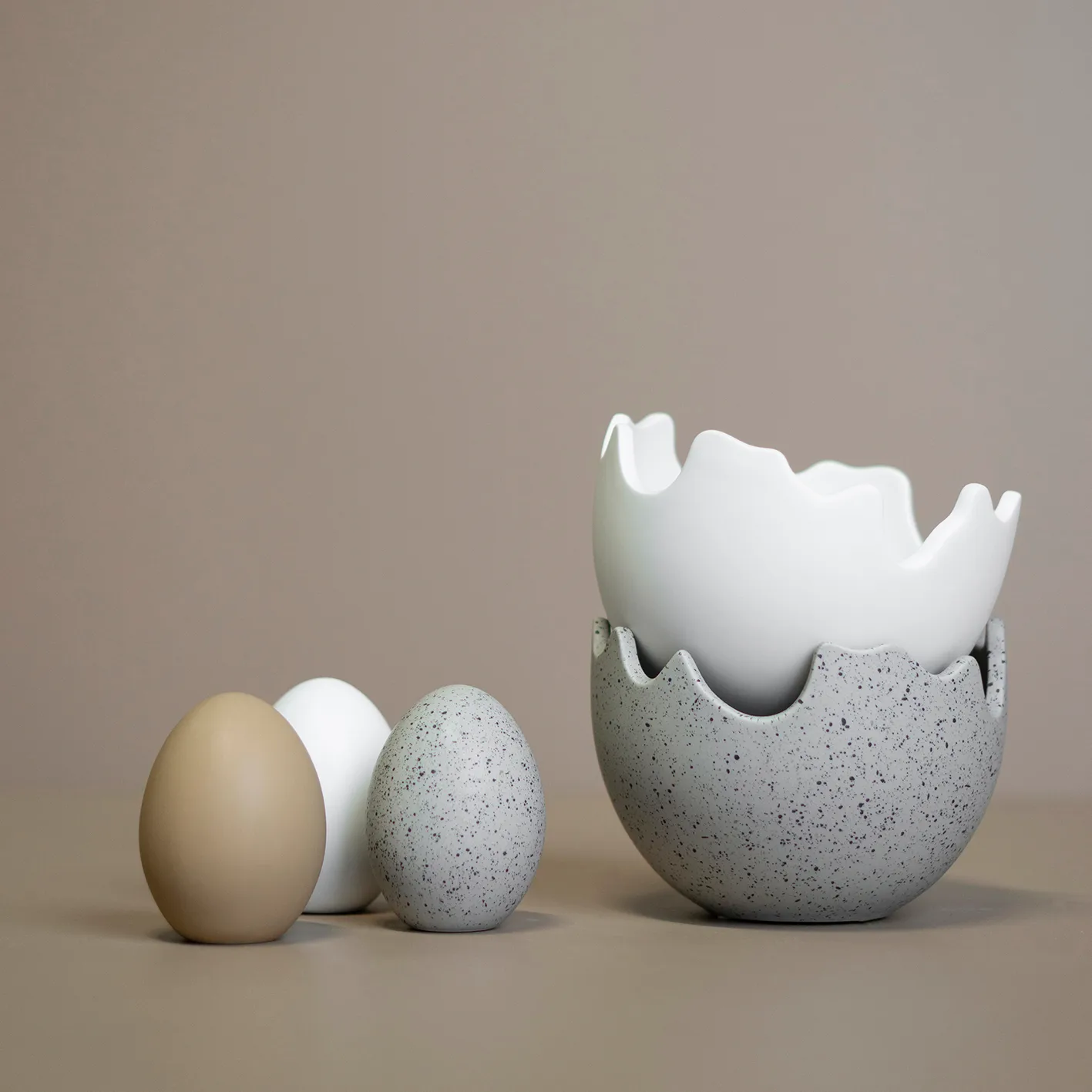 Happy Easter 碗 egg shell 大, 白色 DBKD